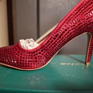 Lauren Lorraine Red Sequin High Heel